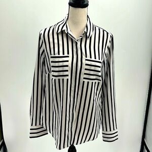 UEC A New Day black & white striped blouse size small